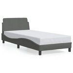 vidaXL Cadre de lit Dover gris foncé 90x190 cm tissu