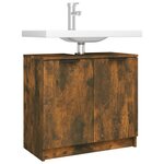 vidaXL Armoire de bain Chêne fumé 64 5x33 5x59 cm Bois d'ingénierie