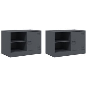 vidaXL Meubles TV 2 Pièces anthracite 67x39x44 cm acier