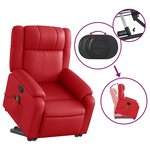vidaXL Fauteuil inclinable de massage Rouge Similicuir