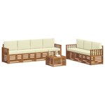 vidaXL Ensembles de canapés 8 pc Naturel et Crème Bois d'Acacia Massif
