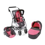 Bayer Chic 2000 637-41 - Poussette pour poupées 3 en 1 EMOTION - anthracite-rose