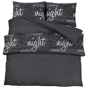 vidaXL Ensemble de housse de couette Noir 155x220 cm Coton