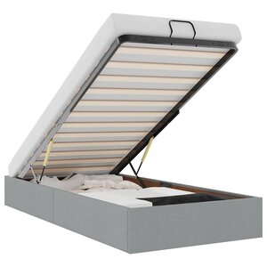 vidaXL Cadre de lit ottoman sans matelas gris clair 100x200 cm tissu
