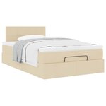 vidaXL Cadre de lit ottoman avec matelas crème 120x190 cm tissu