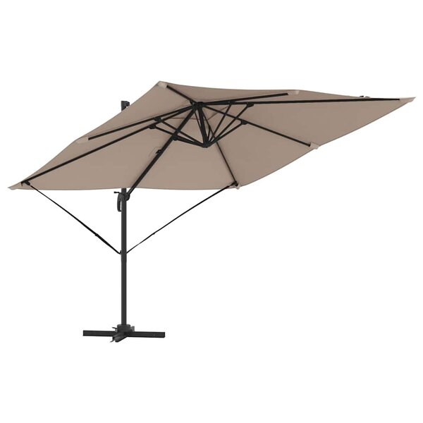 vidaXL Parasol Roma Taupe 286 x 284 x 265 cm Aluminium et polyester