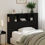 Tête de lit Cabinet Noir Chêne 120x19x104 5 cm Bois d'ingénierie