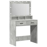 vidaXL Coiffeuse Gris béton 79 x 41 x 135 cm Bois d'ingénierie