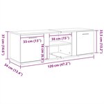 vidaXL Meuble TV Blanc 120x34x37 cm Bois d'ingénierie