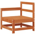 vidaXL Canapé d'angle de jardin Bois de pin massif Brun cire
