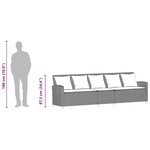 vidaXL Canapé de jardin avec coussins 5 places beige résine tressée