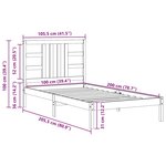 vidaXL Cadre de lit sans matelas blanc 100x200 cm bois massif
