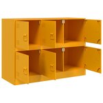 vidaXL Buffet jaune moutarde 99x39x73 cm acier
