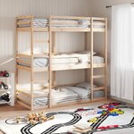 vidaXL Lit superposé triple sans matelas 75x190 cm bois de pin massif