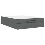 vidaXL Cadre de lit avec matelas Gris foncé 140 x 190 cm tissu