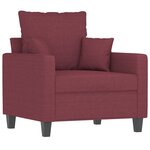 vidaXL Ensemble de canapés 4 Pièces avec coussins rouge bordeaux tissu