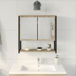 vidaXL Miroir de salle de bain Beige 60 x 16 x 60 cm Bois d'ingénierie