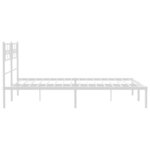 vidaXL Cadre de lit métal sans matelas et tête de lit blanc 135x190 cm