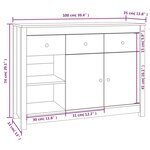 vidaXL Buffet Blanc 100x35x74 cm Bois massif de pin