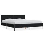 vidaXL Cadre de lit noir 200x200 cm bois d'ingénierie et métal