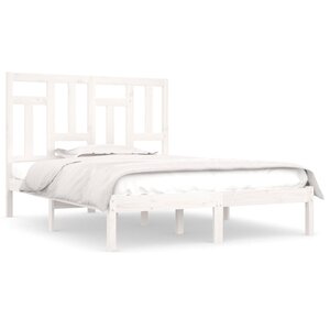 vidaXL Cadre de lit sans matelas blanc 140x200 cm bois de pin massif