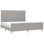 vidaXL Cadre de lit sans matelas gris clair 180x200 cm tissu
