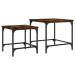 vidaXL Tables basses gigognes 2 Pièces chêne fumé bois d'ingénierie