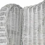vidaXL Canapé avec coussin Gris Rotin naturel et lin