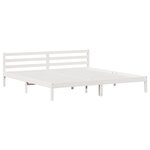 Lit vidaXL avec tête de lit Blanc 180x210 cm en Bois Massif de Pin