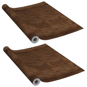 vidaXL Films autoadhésifs pour portes 2 Pièces Chêne foncé 210x90 cm PVC