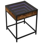 vidaXL Table de chevet avec LED infini chêne fumé 40x40x51 cm