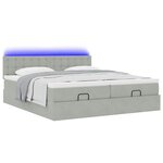 vidaXL Cadre de lit ottoman avec matelas gris clair 200x200 cm velours
