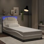 vidaXL Cadre de lit avec LED sans matelas blanc 90x200 cm