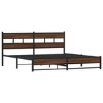vidaXL Cadre de lit en métal sans matelas chêne marron 180x200 cm