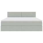 vidaXL Lit de rangement LED avec matelas Gris clair 160 x 200 cm