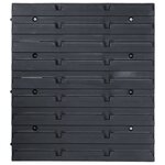 vidaXL Kit de bacs de stockage et panneaux muraux 96 Pièces Rouge et noir
