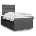 vidaXL Sommier à lattes de lit avec matelas Gris foncé 120x200cm Tissu