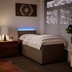 vidaXL Sommier à lattes de lit avec matelas Cappuccino 80x200 cm