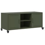 vidaXL Meuble TV vert olive 100 5x39x43 5 cm acier