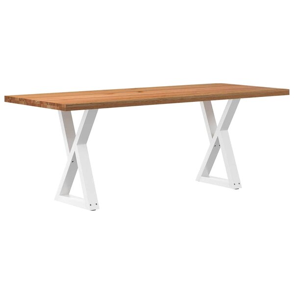 vidaXL Table à manger marron clair bois de chêne massif rectangulaire