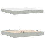 vidaXL Cadre de lit Gris clair 200 x 200 cm Velours
