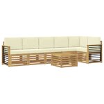 vidaXL Ensemble de canapés d'extérieur 7 pc Blanc et crème Polyester
