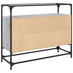 vidaXL Buffet avec dessus en verre sonoma gris bois d'ingénierie