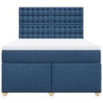 vidaXL Sommier à lattes de lit avec matelas Bleu 140x200 cm Tissu