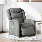 vidaXL Fauteuil inclinable de massage électrique gris foncé tissu