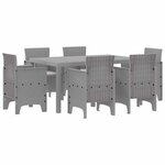 vidaXL Ensemble de salle à manger pour jardin 7 Pièces Gris clair