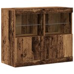 vidaXL Meuble de rangement avec lumières LED Bois ancien 81x37x67 cm