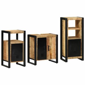 vidaXL Ensemble de mobilier de salle de bain 3 Pièces Bois Recyclé Solide