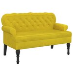 vidaXL Banc avec dossier jaune 119 5x64 5x75 cm velours