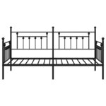 vidaXL Cadre de lit de jour avec tête de lit Noir 90 x 200 cm Acier